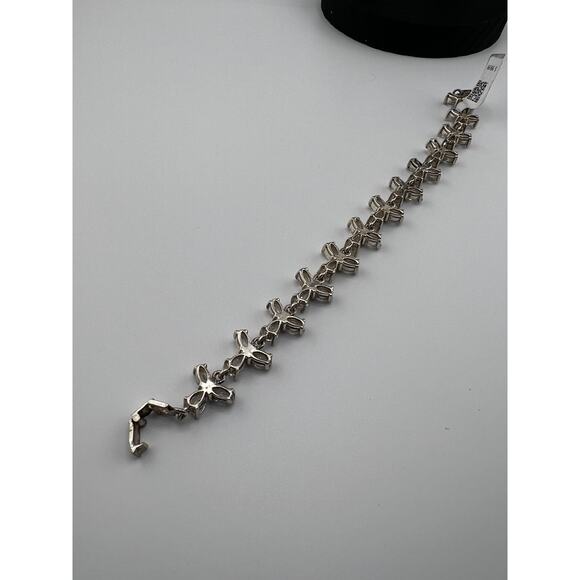 NWT Clear Czech Crystal 925 Sterling Silver Prong Set Bracelet 7" - Picture 7 of 7